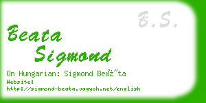 beata sigmond business card